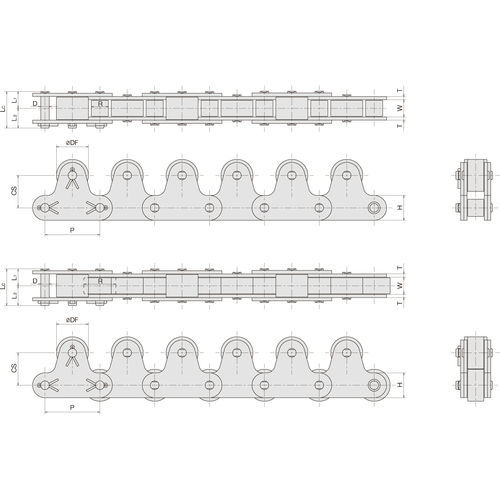 Chaîne de transmission - TR - Sugiyama Chain Co., Ltd. - en acier / à rouleaux / à attaches