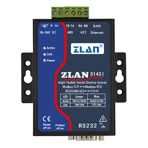 Serveur de périphérique série - ZLAN5143I - Shanghai ZLAN Information Technology Co.,Ltd - Modbus / industriel