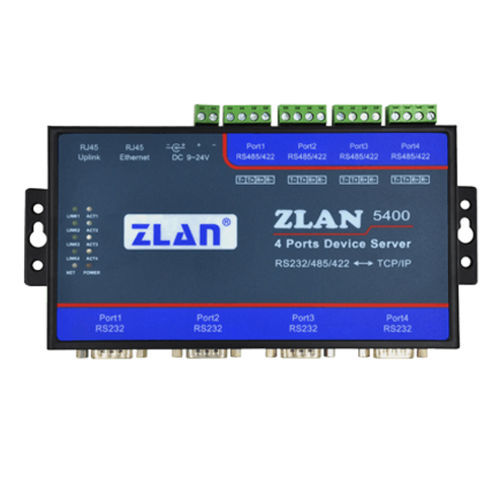 Serveur de périphérique série - ZLAN5400 - Shanghai ZLAN Information Technology Co.,Ltd - Ethernet / sur rail DIN / 4 ports