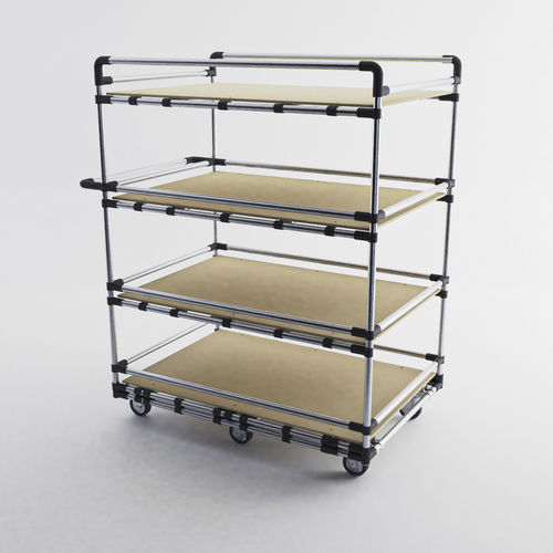 Chariot de stockage - LOG-0201 - OPEX FACTORY - en acier / 4 niveaux / de profilés