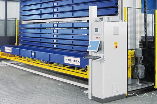 Tour de stockage pour tôle - TowerMat TM EE series - Intertex Maschinenbau Ingeborg Deiss GmbH & Co. - pour charge longue / flexible