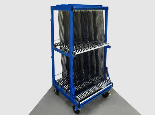 Chariot de stockage - HEGLA Fahrzeugbau GmbH&Co.KG - 2 niveaux / pour tôle métallique / à roulettes