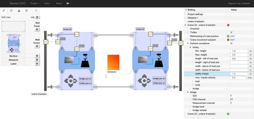 Logiciel de simulation de collision - CCC - Symeo GmbH - de gestion / de suivi / de contrôle