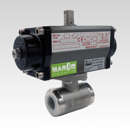 Vanne à boisseau sphérique - 030423012 - MAROS Engineering - à commande pneumatique / de contrôle / filetée