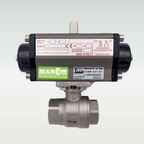 Vanne à boisseau sphérique - 80323014 - MAROS Engineering - à commande pneumatique / de contrôle / femelle-femelle