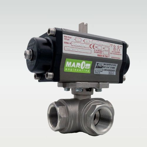 Vanne à boisseau sphérique - 0804230143T - MAROS Engineering - à commande pneumatique / de contrôle / filetée