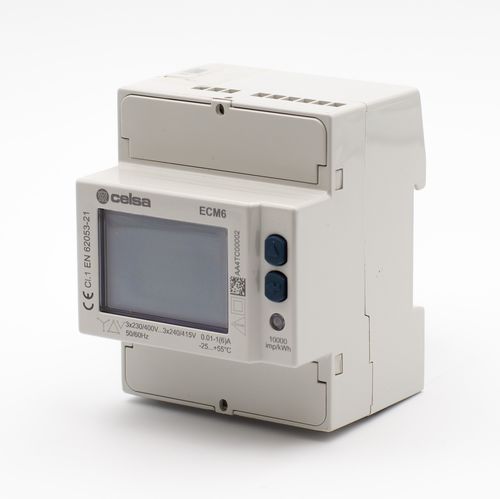 Compteur d'énergie électrique triphasé - ECM6-M - Celsa Messgeräte GmbH - sur rail DIN / avec afficheur LCD / sortie à impulsion