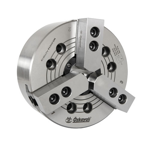 Mandrin automatique - CHS Series - Ozkayali Workholding and Spanntechnik - 3 mors / à centre ouvert / en alliage d'acier