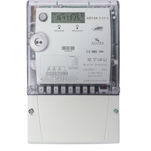 Compteur d'énergie électrique triphasé - AD13A.1-11-1 - ADD Grup - sur rail DIN / RS-485 / 50 Hz