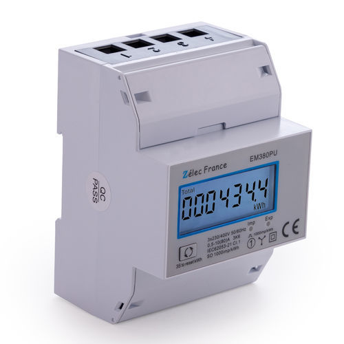 Compteur d'énergie électrique triphasé - EM380PU - ZELEC - monophasé / sur rail DIN / RS-485