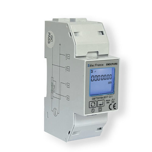 Compteur d'énergie électrique monophasé - EMDCPURS - ZELEC - sur rail DIN / RS-485 / Modbus