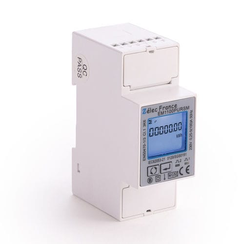 Compteur d'énergie électrique triphasé - EM1100PURSM - ZELEC - monophasé / sur rail DIN / RS-485