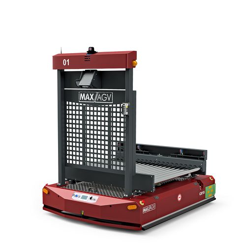Navette de transfert pour la manutention de conteneurs - CX15 - MAXAGV AB - pour palettes / alimentée par batterie / avec convoyeur à rouleaux