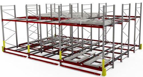 Rayonnage de manutention - Fluxus Solutions GmbH - cantilever télescopique / dynamique / LIFO