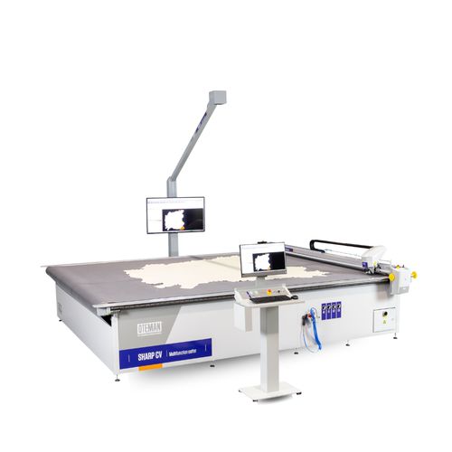 Machine de découpe à couteau - Sharp CV - Leather - OTEMAN - Advanced Cutting Technology SAU - pour cuir / pour cassette de tissus / CNC