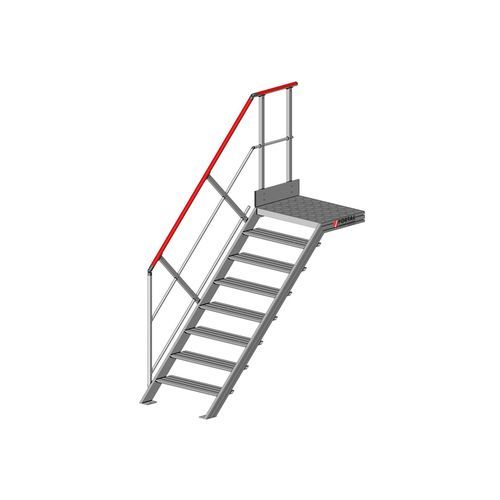 Escalier droit - F81245 series - FORTAL - en aluminium / avec palier