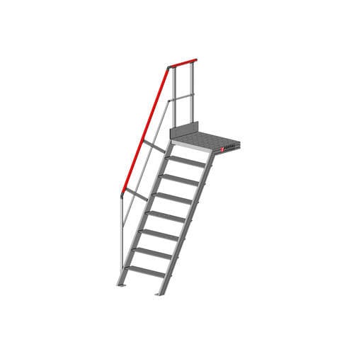 Escalier droit - F81260 series - FORTAL - en aluminium / avec palier