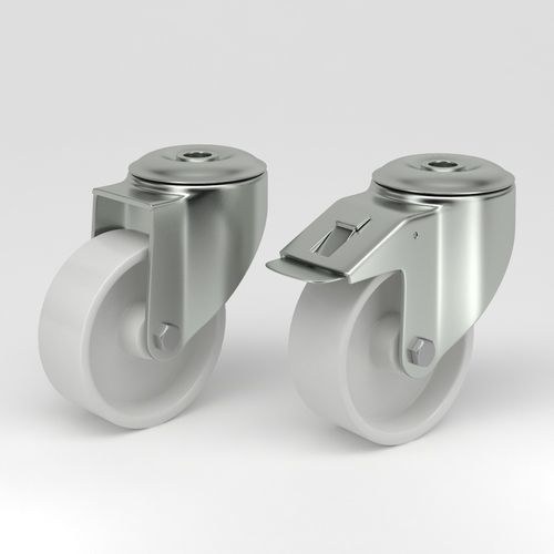 Roulette pivotante - Q-RND-3W series - NHK Group ApS - pour équipement médical / non marquante / fortes charges
