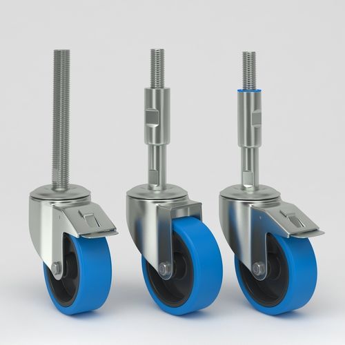 Roulette pivotante - Q-RND-3B-HSC-Mxx-Lxxx series - NHK Group ApS - à platine / à tige filetée / élastique
