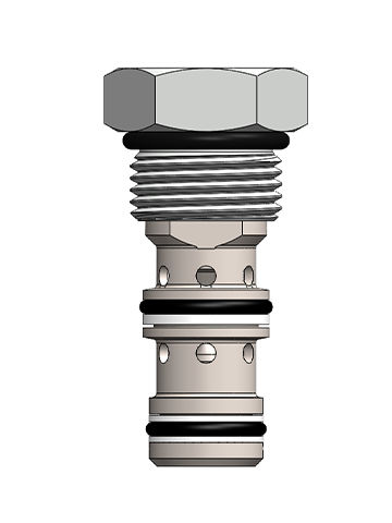 Clapet anti-retour à commande assistée - PC08 - Hydrabase - à cartouche / à piston / à visser