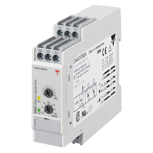 Relais temporisé sur rail DIN - DAA01CM24 - Carlo Gavazzi Automation SpA - pour l'industrie / pour boîtier / de carter