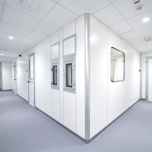 Panneau sandwich âme en laine de roche - Cleanroom Italia srl - face en aluminium / mur