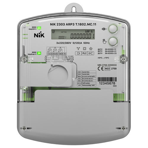 Compteur d'énergie électrique triphasé - 2303 - NIK Electronics - sur rail DIN / prépayé