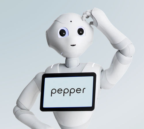 Robot d'accueil autonome - Pepper - United Robotics Group GmbH - mobile / avec écran tactile