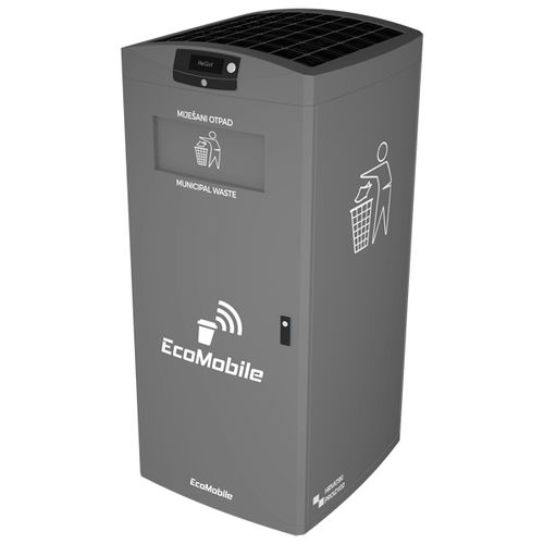 Conteneur à déchets métallisé - Ecomobile - intelligent / pour déchets ménagers / pour déchets urbains