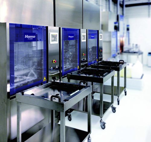 Équipement de nettoyage à eau - P Line - Amsonic Hamo GmbH - par aspersion / automatique / pour l'industrie pharmaceutique
