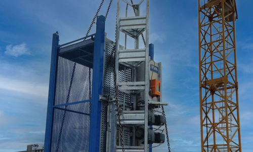 Ascenseur pour chantier - H 600 - SALERNO PONTEGGI S.R.L. - électrique / pour la construction / avec palan