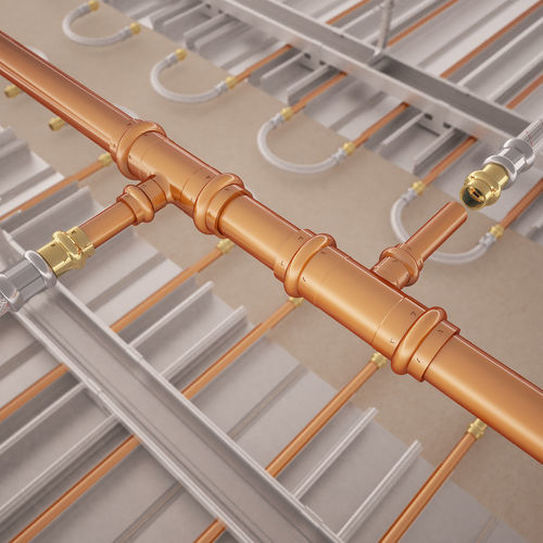 Tuyau flexible pour oxygène - PlafoTube® PK - Lindner Group - en laiton / de lutte antifeu / de refroidissement
