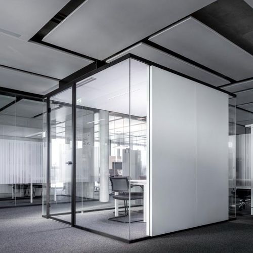 Système room-in-room modulable - Cube solo - Lindner Group - acoustique / en aluminium / en verre