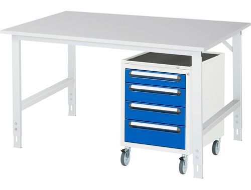 Établi en acier - 06-625M80-15-KM10.11 - RAU - pour assemblage / pour atelier / industriel