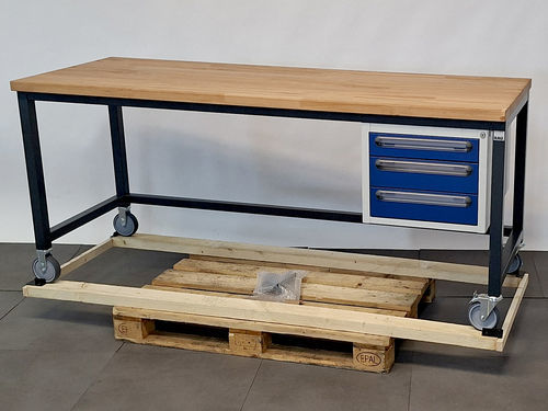 Établi en hêtre - 05-8000-1-207B4S.KB-E-US-Sch - RAU - pour atelier / industriel / à tiroir