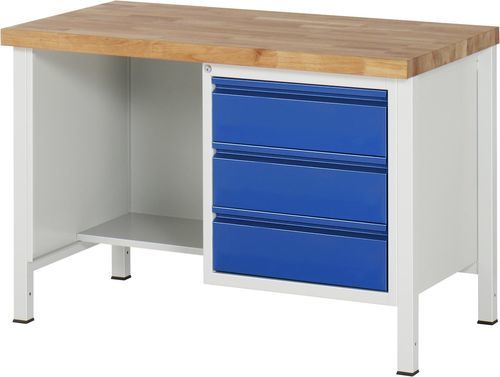 Établi en hêtre - 8452 - RAU - pour atelier / à 3 tiroirs / avec armoire