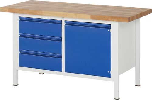 Établi en hêtre - 8468 - RAU - pour atelier / à 3 tiroirs / à porte