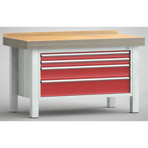Établi en hêtre - WPX01N-1500M100-E7015 - KLW LUTZ - à 4 tiroirs / pour usage intensif