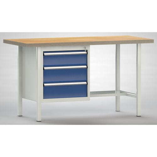 Établi en hêtre - WS118N-1500M40-E1631 - KLW LUTZ - pour atelier / à 3 tiroirs / métallique