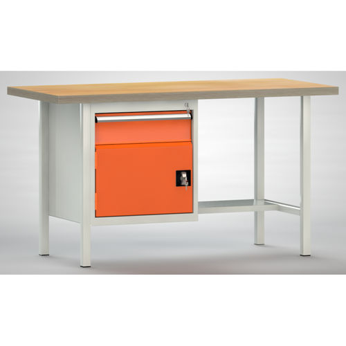 Établi en hêtre - WS118N-1500M40-E1681 - KLW LUTZ - pour atelier / à tiroir / à double porte
