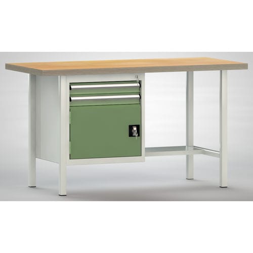 Établi en hêtre - KLW LUTZ - pour atelier / à 2 tiroirs / à double porte