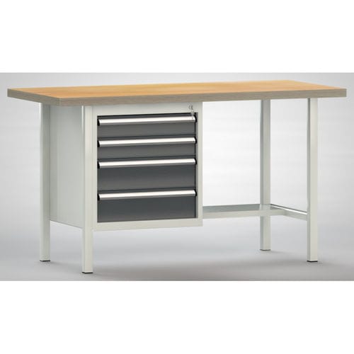Établi en hêtre - WS118N-1500M40-E7025 - KLW LUTZ - pour atelier / à 4 tiroirs / métallique