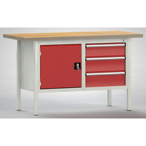 Établi en hêtre - ERGO - KLW LUTZ - pour atelier / à 3 tiroirs / à double porte