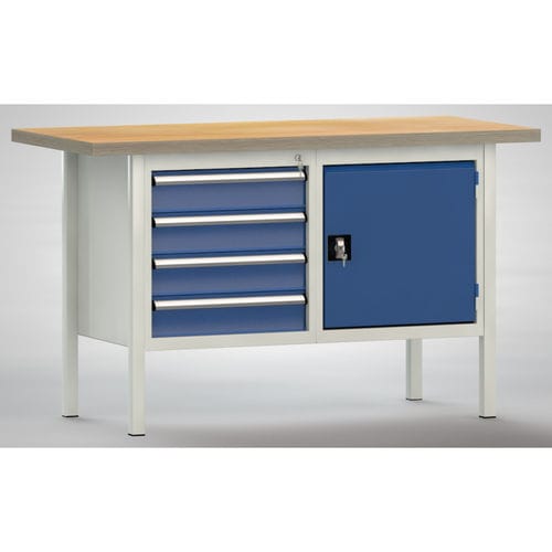 Établi en hêtre - ERGO  - KLW LUTZ - pour atelier / à 4 tiroirs / à double porte