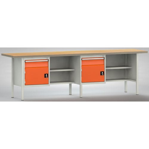 Établi en hêtre - Ergo  - KLW LUTZ - pour atelier / à 2 tiroirs / à double porte