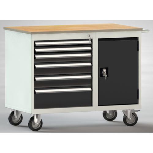 Établi en hêtre - WS824N-1000M20-E1903 - KLW LUTZ - pour atelier / à 6 tiroirs / à double porte