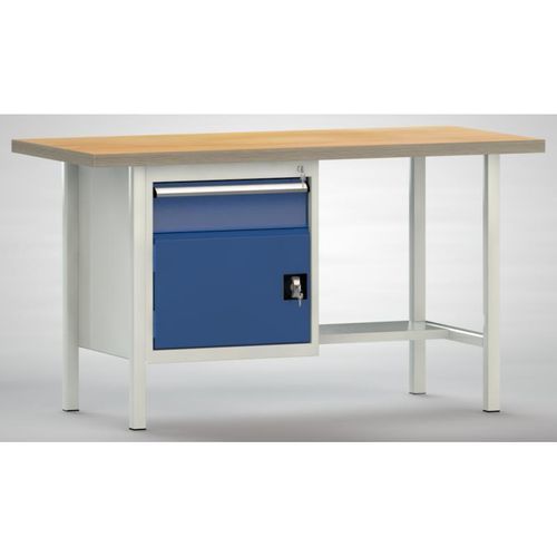 Établi en hêtre - WS118N-1500M40-E1681 - KLW LUTZ - pour atelier / à tiroir / à porte
