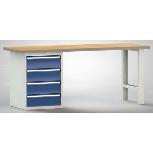Établi en acier - WS515N-2000M40-E0804 - KLW LUTZ - pour assemblage / pour atelier / à tiroir