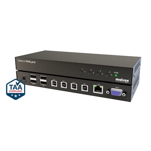 Commutateur KVM avec clavier - KMLync - Matrox Video - rackable / 4 ports