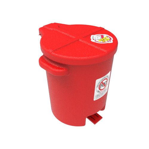 Poubelle en HDPE - FC-6-R - FOD - à chargement vertical / pour huile usagée / à pédale